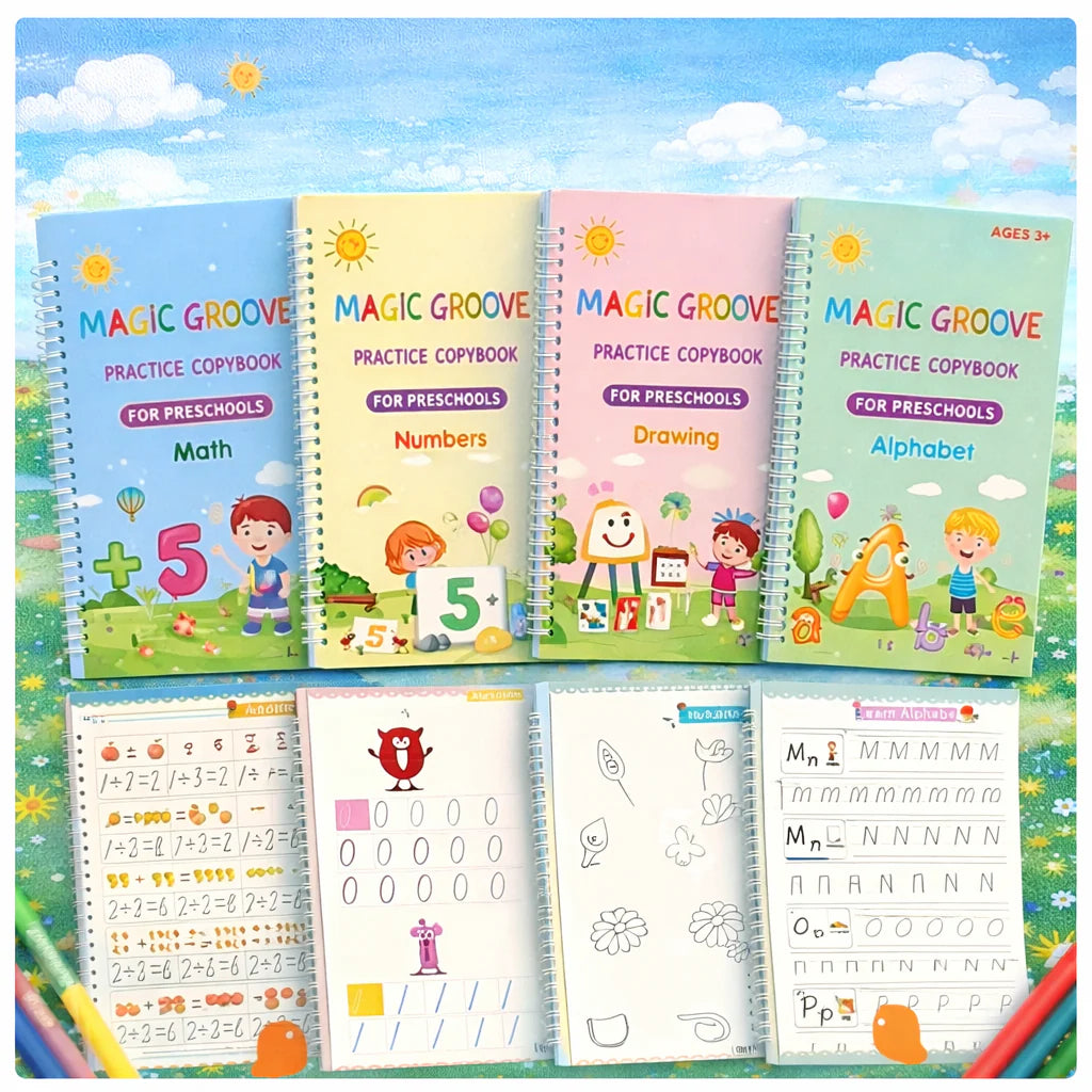 Sank Magic Practice Copybook (4 BOOKS,1 PEN,1 GRIP,10 REFILL)
