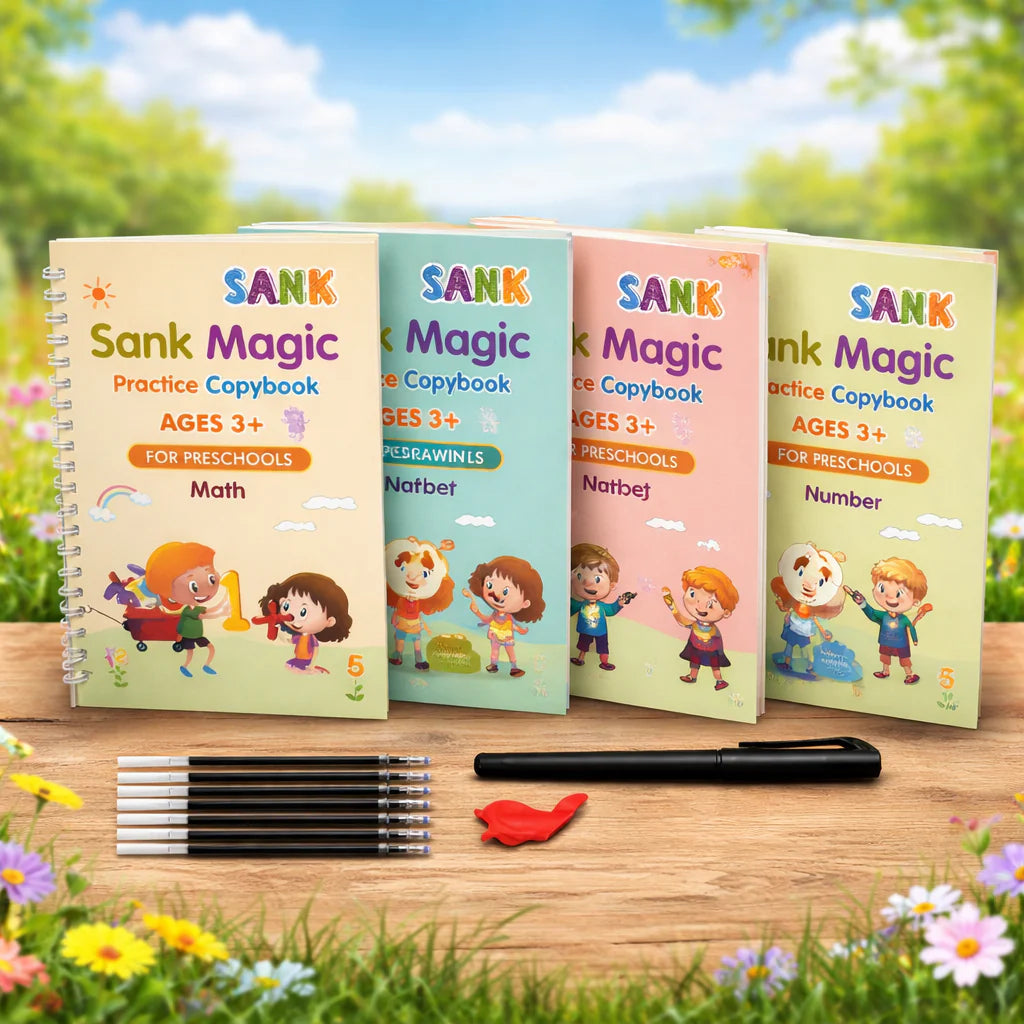 Sank Magic Practice Copybook (4 BOOKS,1 PEN,1 GRIP,10 REFILL)