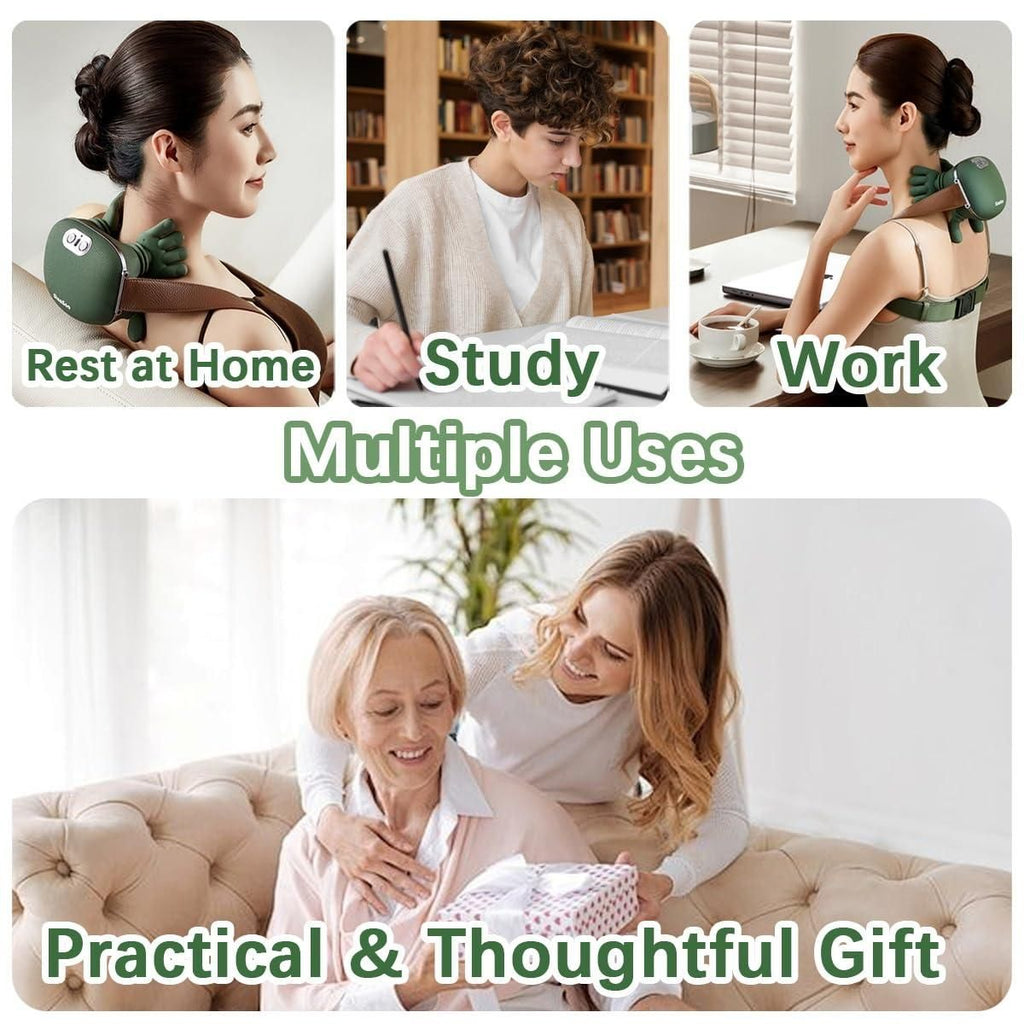 Wireless 4D Neck & Back Massager with Heat Therapy
