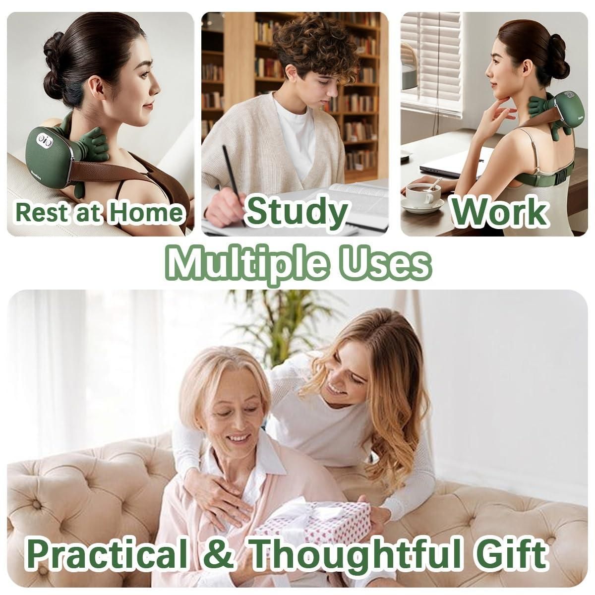 Wireless 4D Neck & Back Massager with Heat Therapy